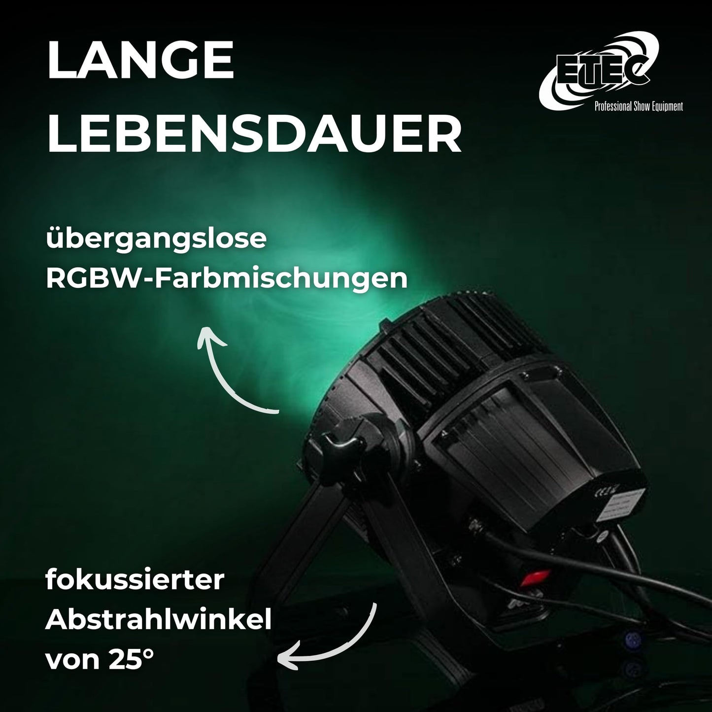 ETEC Professional LED Outdoor Scheinwerfer E18 18x10 Watt RGBW DMX IP65 Veranstaltung Bühnenbeleuchtung Party Disco Show DJ Event Farbmischung Wetterfest