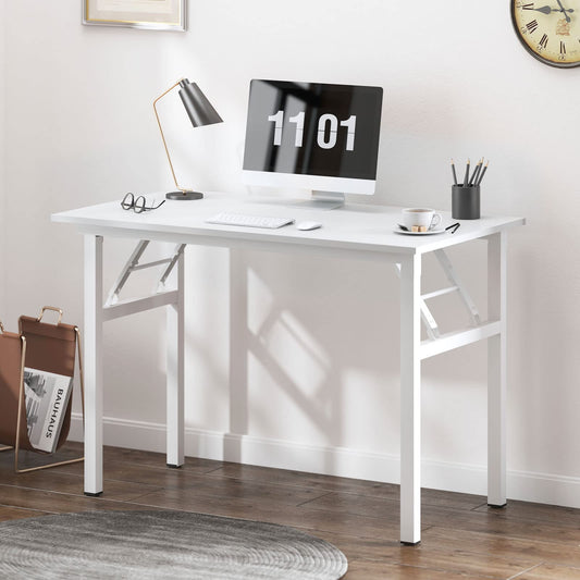 SogesHome Klapptisch Computertisch 100 x 60 x 75 cm PC Schreibtisch Schreibtisch Büroarbeitsplatz für Home Office Verwendung Schreibtisch, Esstisch Konferenztisch, Weiss,AC5DW-100-SH