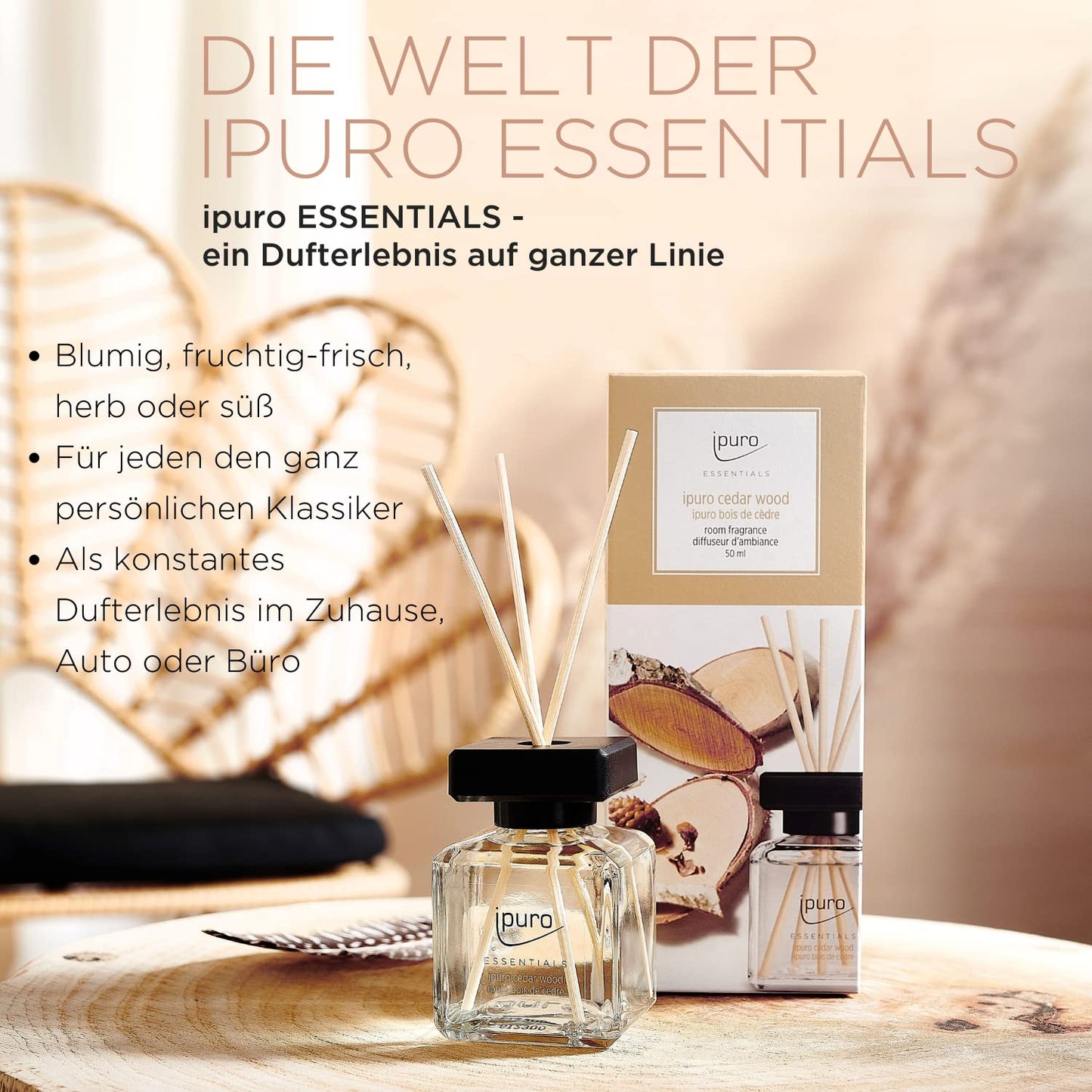 ipuro - dekorative ipuro soft vanilla Duftkerze - minimalistische & puristische Duftkerzen im Glas - intensive Duftkerzen mit feiner Madagaskar Vanille - stilvolle Kerze 125 g