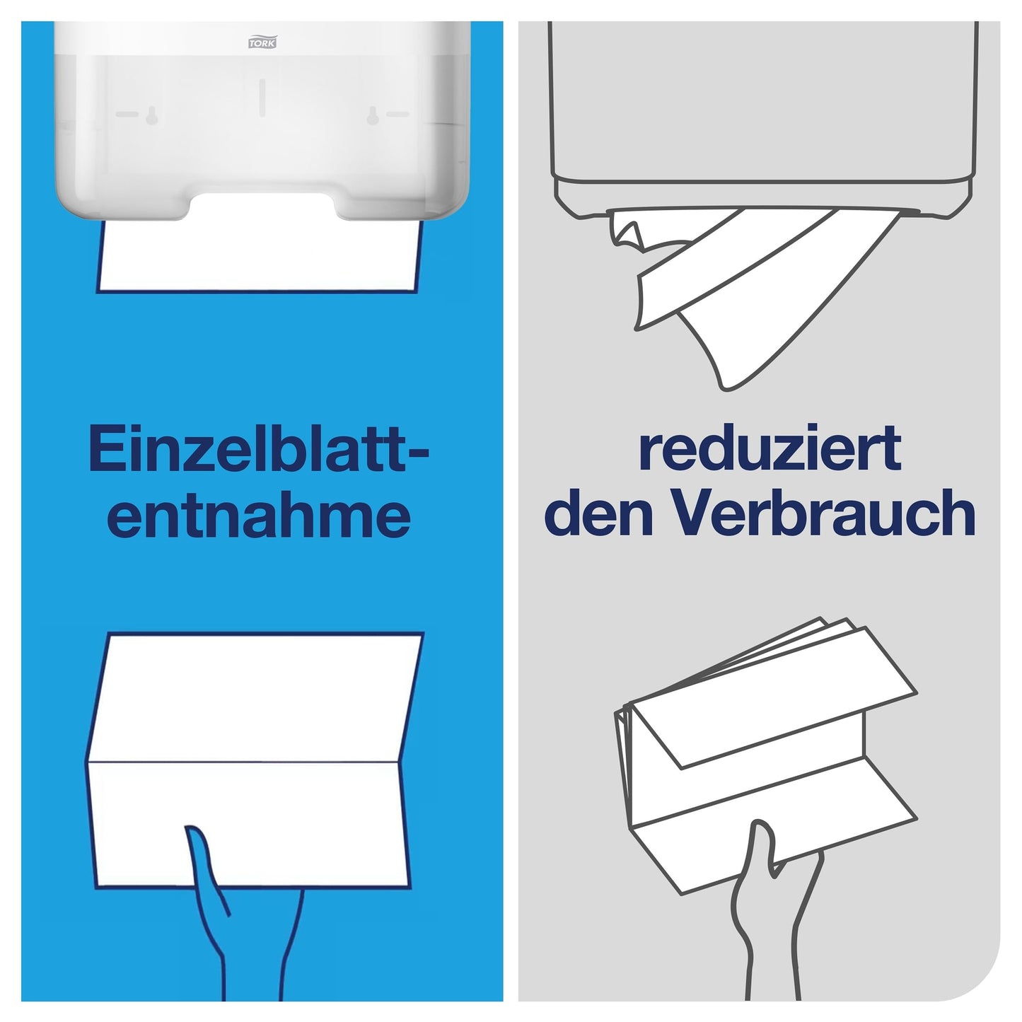 Tork Schnellauflösende Zickzack Papierhandtücher - 0290190 - Falthandtücher zum Nachfüllen für Papiertuch Spender, H3 Advanced - 2-lagig, weiß - Großpackung mit 15 x 250 Tücher