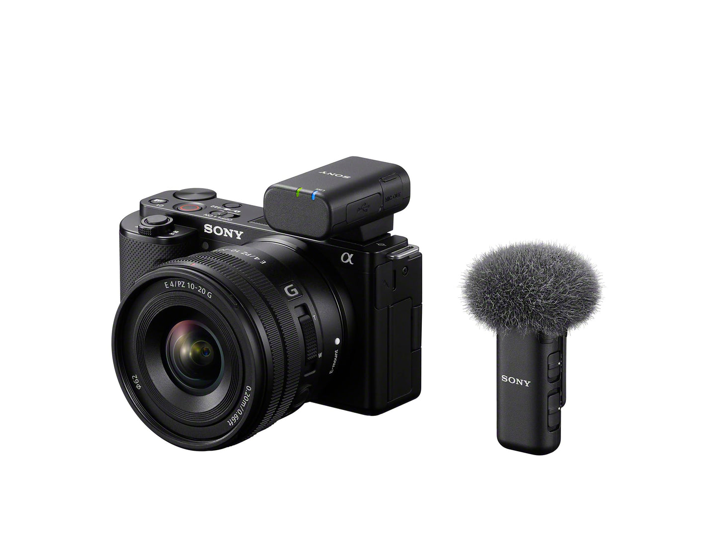 Sony ECM-W3S, 1 Sender, 1 Empfänger, Ladestation, Kompaktes Kabelloses Mikrofon, 150m Reichweite, Ideal für Kameras, Smartphones, Podcast, Streaming, Interviews