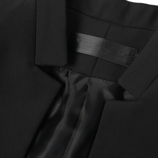 YYNUDA Anzug Set Damen Blazer mit Rock/Hose Slim Fit Hosenanzug Elegant Business Outfit für Office Schwarz+Hose L