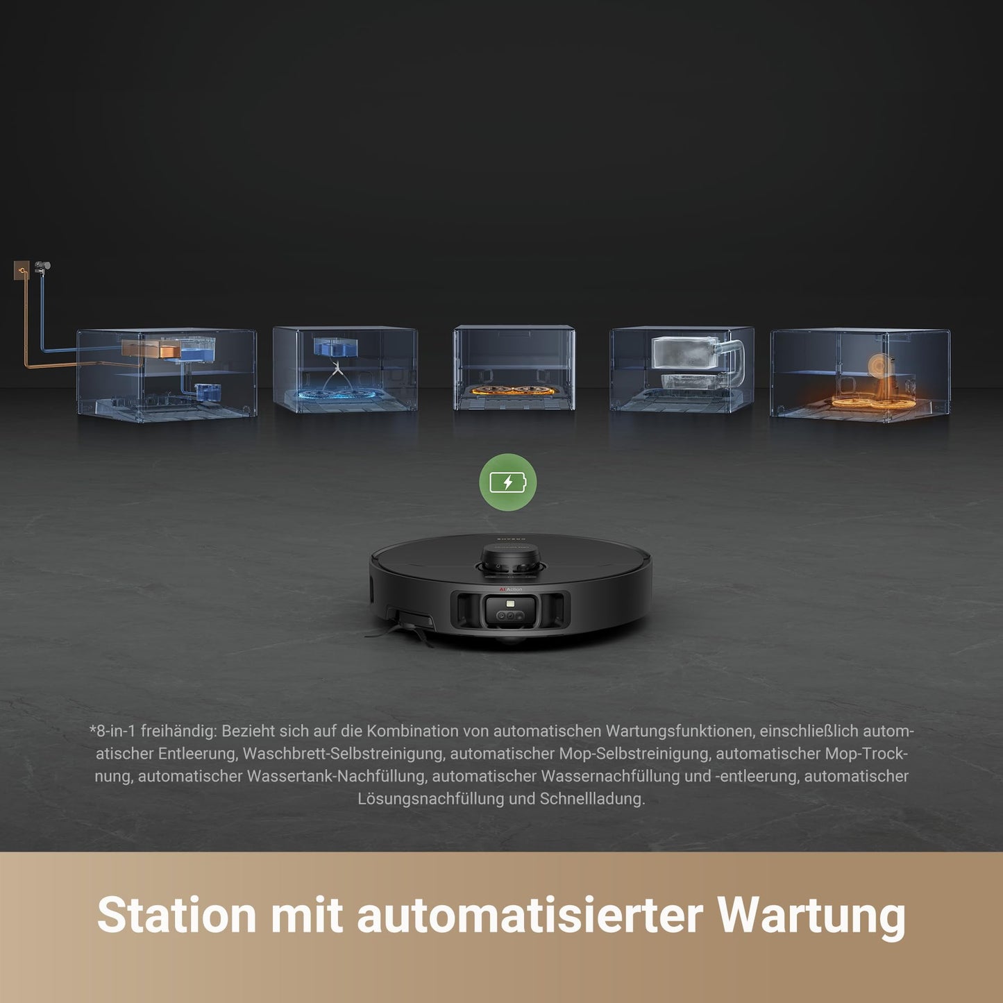 dreame X40 Master Saugroboter mit Wischfunktion, 28cm kompakter Basisstation, automatisches Befüllen und Entleeren, intelligente Navigation, 12.000Pa Starke Saugkraft, Mop-Selbstreinigung