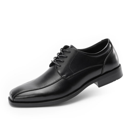 Cusolemore Herren Anzugschuhe Klassische Schnürhalbschuhe Oxfords, Quadratische Zehe, Stofffutter, Fersenpolster Design Black 42