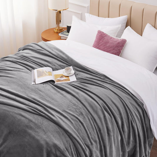 WAVVE Kuscheldecke Flauschig Decke Fleecedecke - Sofadecke 150x200 cm Warm Wohndecke Couchdecke, Grau Decke Weich Sofaüberwurf XL