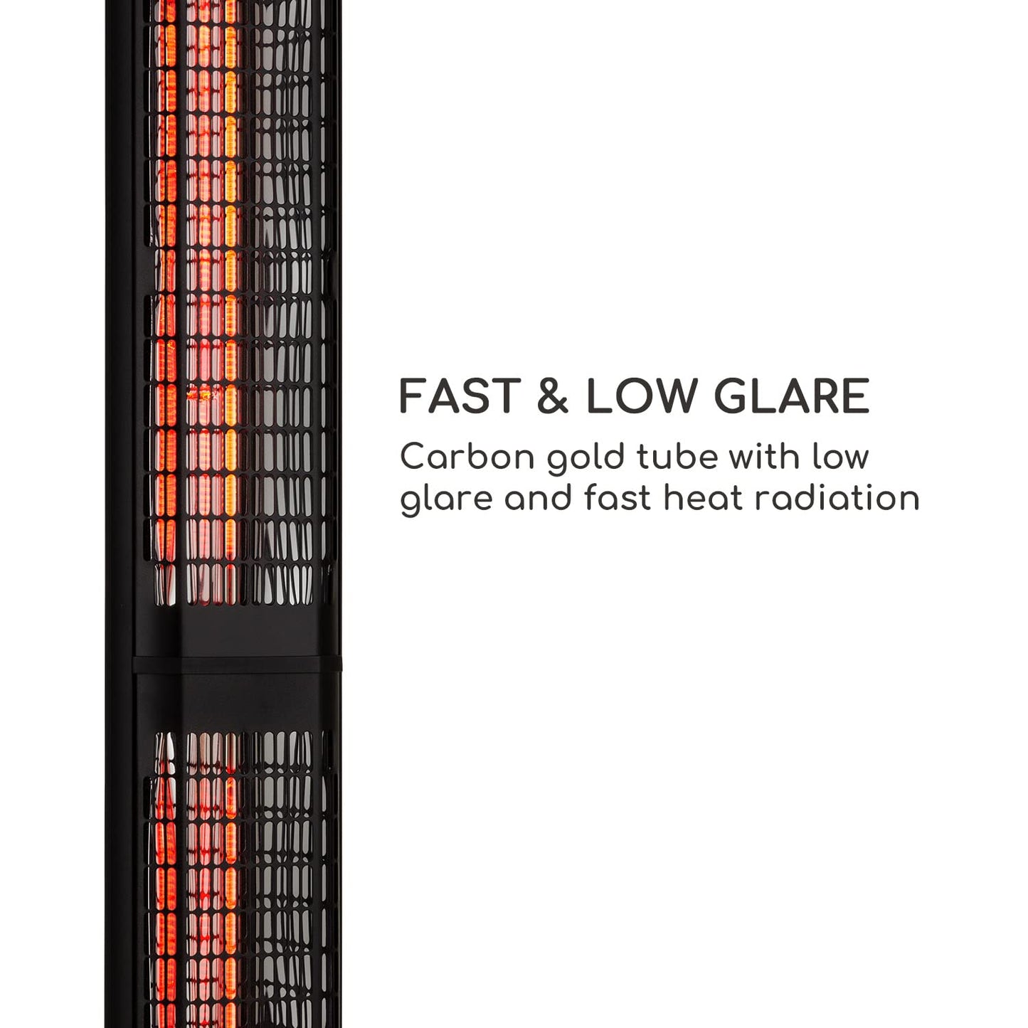 blumfeldt Heat Guru, Infrarot Heizstrahler Terrasse, Infrarotheizung, IP54 Outdoor, Standgerät mit Fernbedienung, Infrarotstrahler 3000W