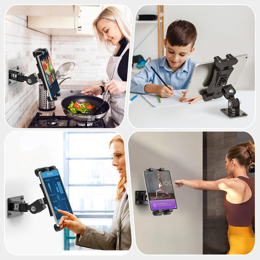 Tablet Wandhalterung,360 Grad Drehbare Tablet Halterungwand,iPad Wandhalterung für Küche,Schlafzimmer,Tablet Halterung für iPad/iPad mini,Samsung Galaxy Tab und Alle mit 4,7-12.9 Zoll Bildschirm