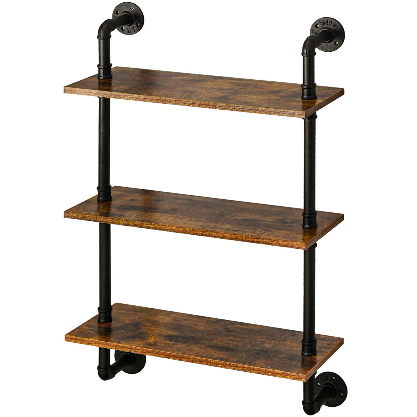 IBUYKE Wandregal, Schweberegal mit 3 Ebenen, 60x21x95cm, Wandboard für Bücher, Vintage Standregal, Leiterregal, Dekorative Regale, für Wohnzimmer, Küche, Schlafzimmer, Badezimmer RF-TM003