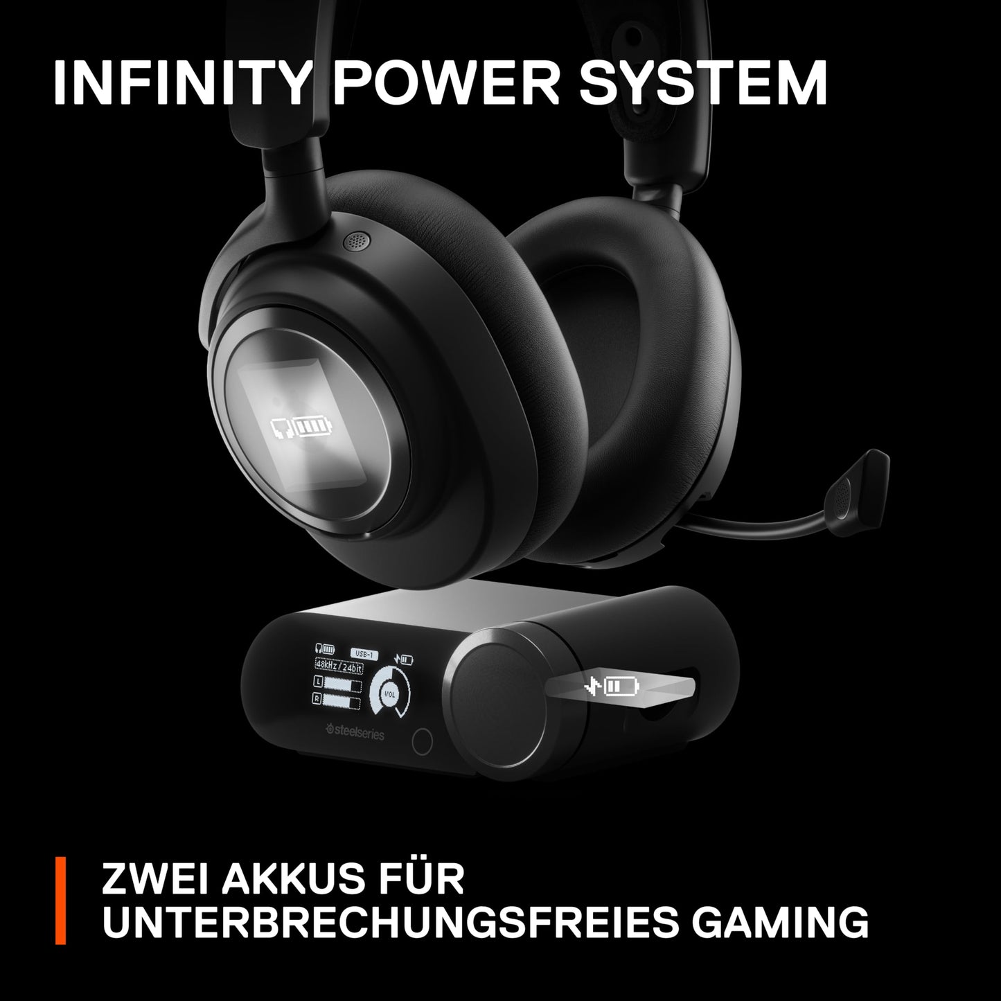 SteelSeries Arctis Nova Pro Wireless - Multi-System Gaming-Headset – Hi-Fi-Treiber – Active Noise Cancellation – Infinity Power System – PC, PS5, PS4, Switch, Smartphone