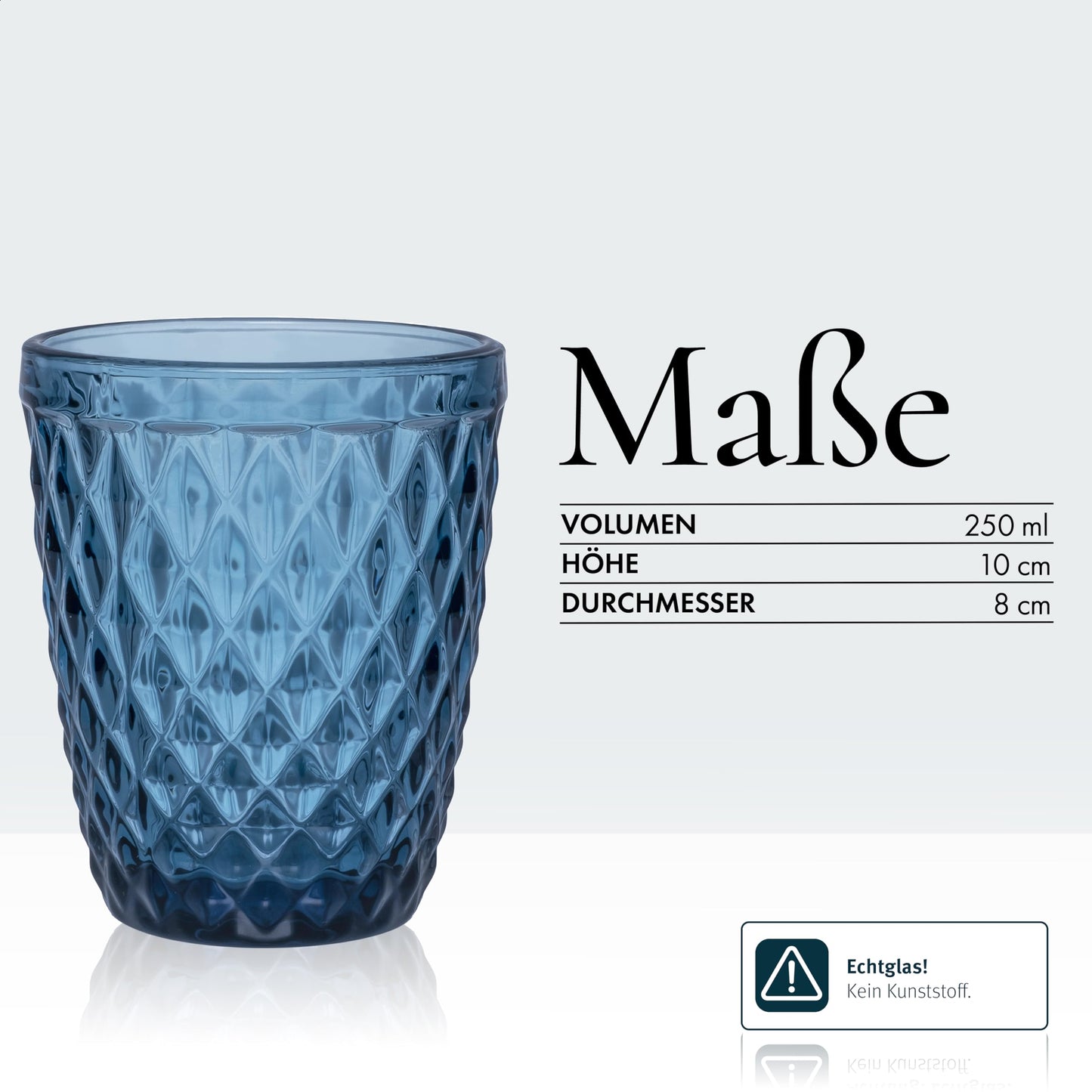Norqvist Trinkgläser Set bunt - Gläser Set - Wassergläser farbig, Saftgläser - 6er Set 250 ml - Spülmaschinengeeignet - Modernes Design mit Mustern