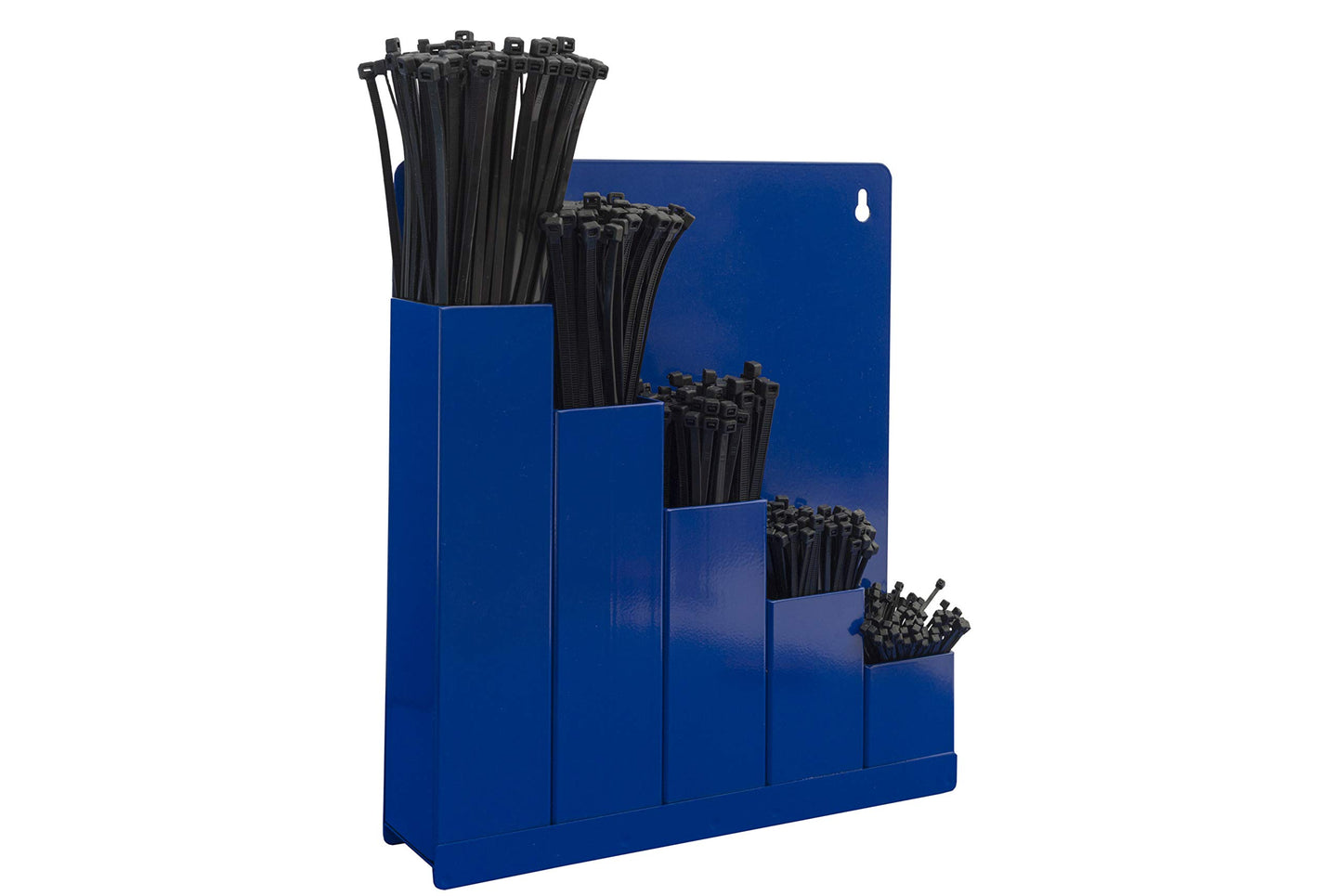 Kortpack Kabelbinder-Ordnungsbox, blau - mit 5 x 100 Kabelbinder verschiedene grossen im Farbe Schwarz. Incl 2 Schrauben und Plug