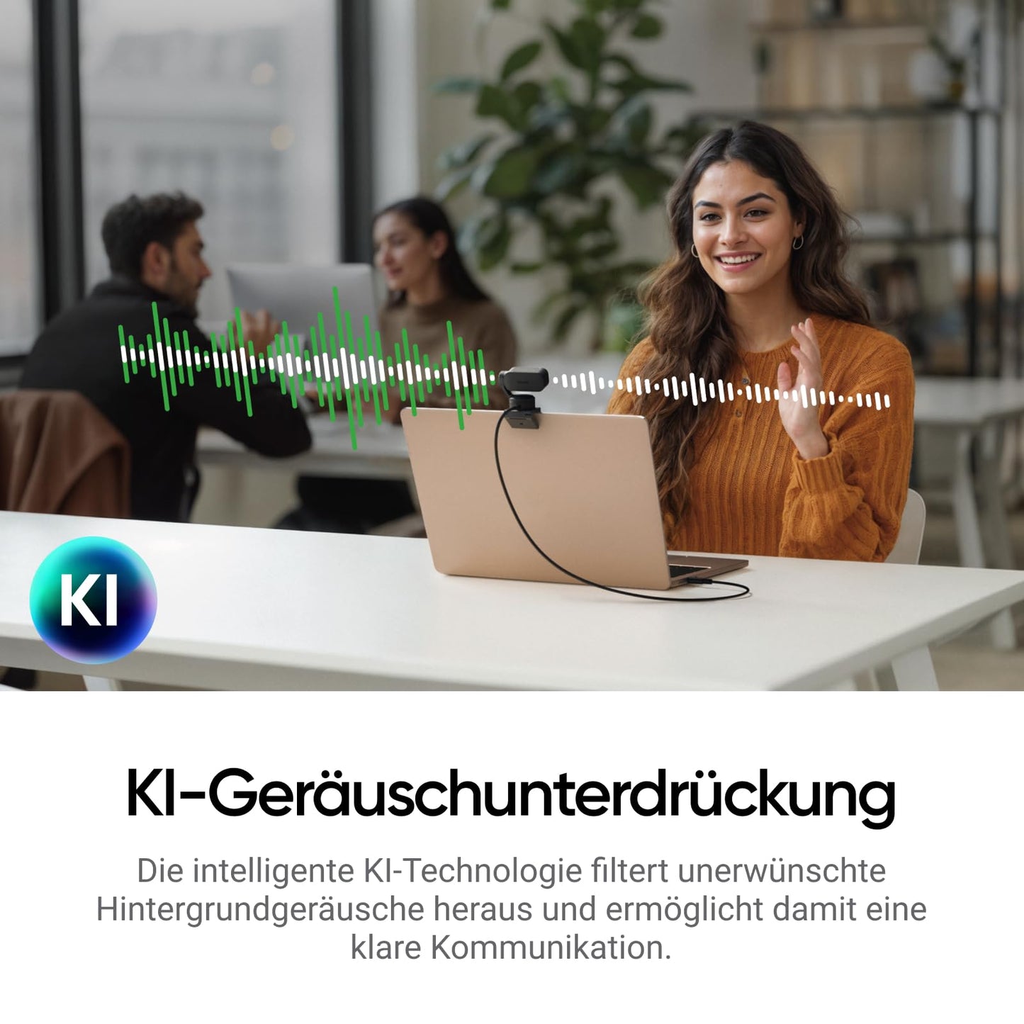 Insta360 Link 2 Standard Bundle - 4K Webcam für PC/Mac, 1/2" Sensor, KI-Tracking, HDR, Mikrofon mit KI-Geräuschunterdrückung, Gestenkontrolle für Streaming, Videoanrufe, Gaming, kompatibel mit Zoom