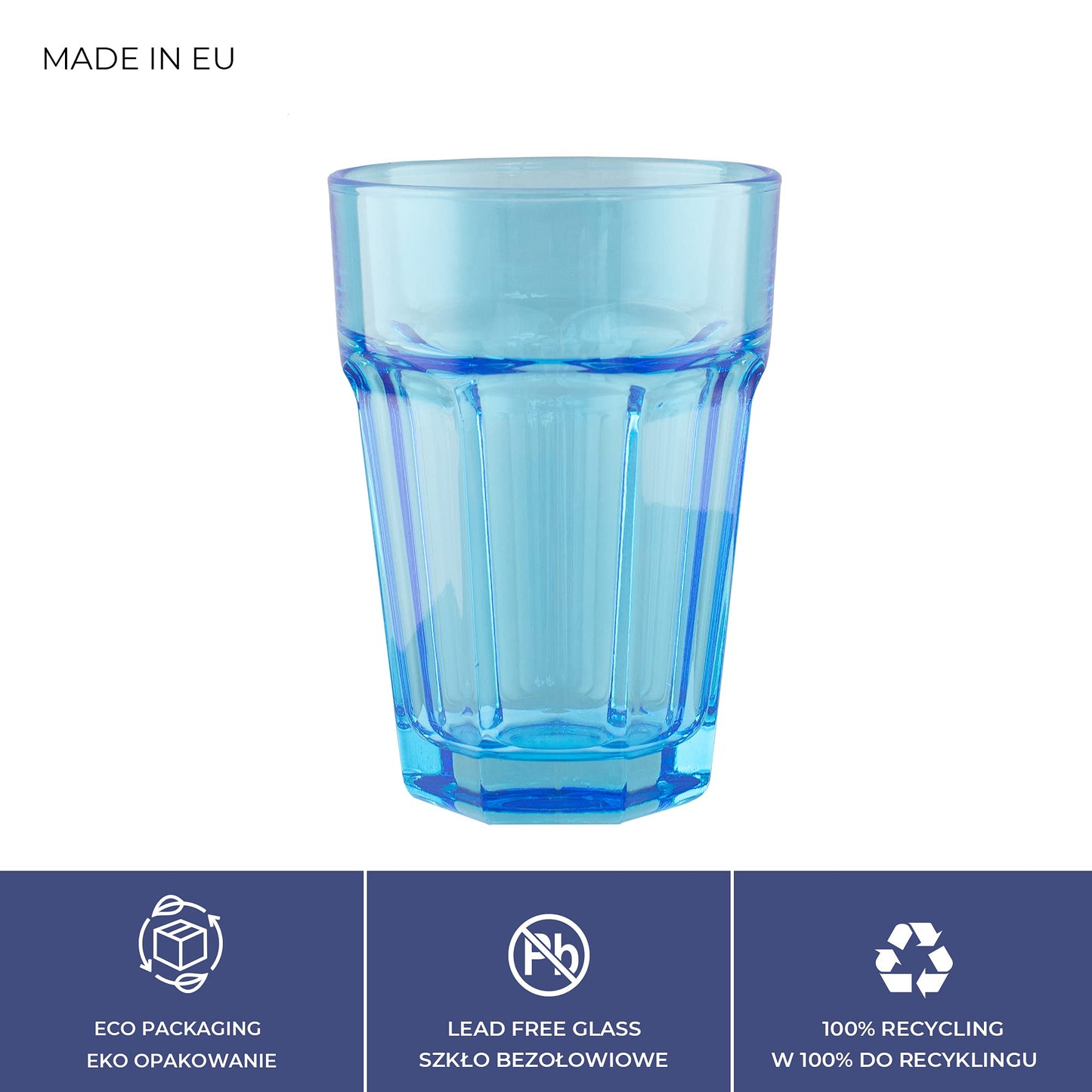 TREND FOR HOME Rainbow Gläser set 6 Teilig Bunte Wassergläser 425 ml Trinkgläser Bunt Longdrinkgläser Cocktailgläser Saftgläser Trinkgläser Groß Caipirinha Gläser Farbig | Alva