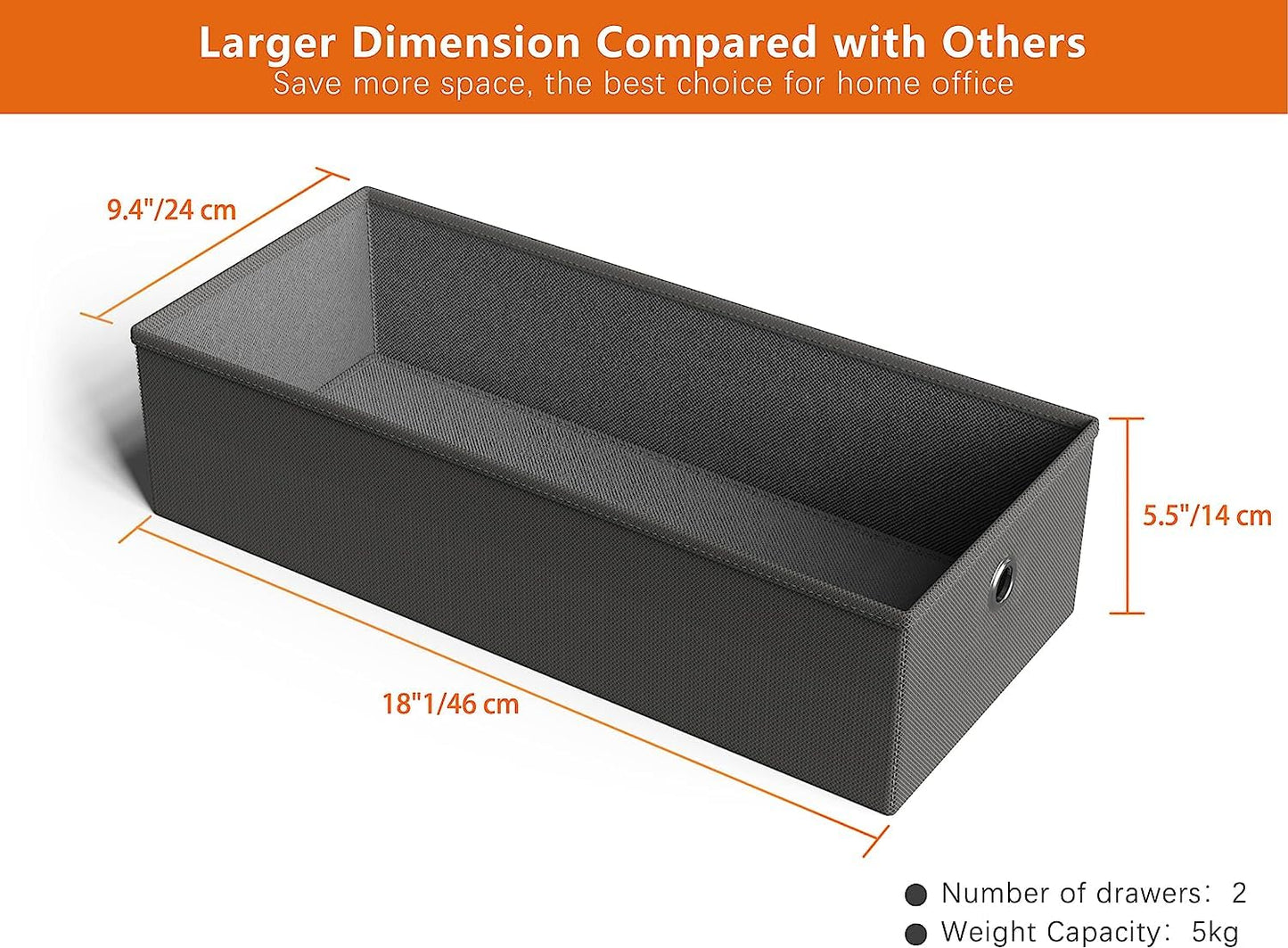 HOMIDEC Schreibtisch, Computertisch mit 2 Schubladen, Bürotisch Schreibtisch Holz Officetisch fürs Büro, Wohnzimmer, Home, Office, 120 x 50 x75cm