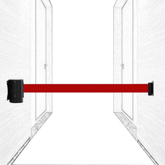 Mavcobo Einziehbarer absperrband 2/3/5/10 m roter Gurt zur Absperrung Massenkontrolle Warteschlangenbarriere Warnband für den Innen- und Außenbereich(10M/32FT)