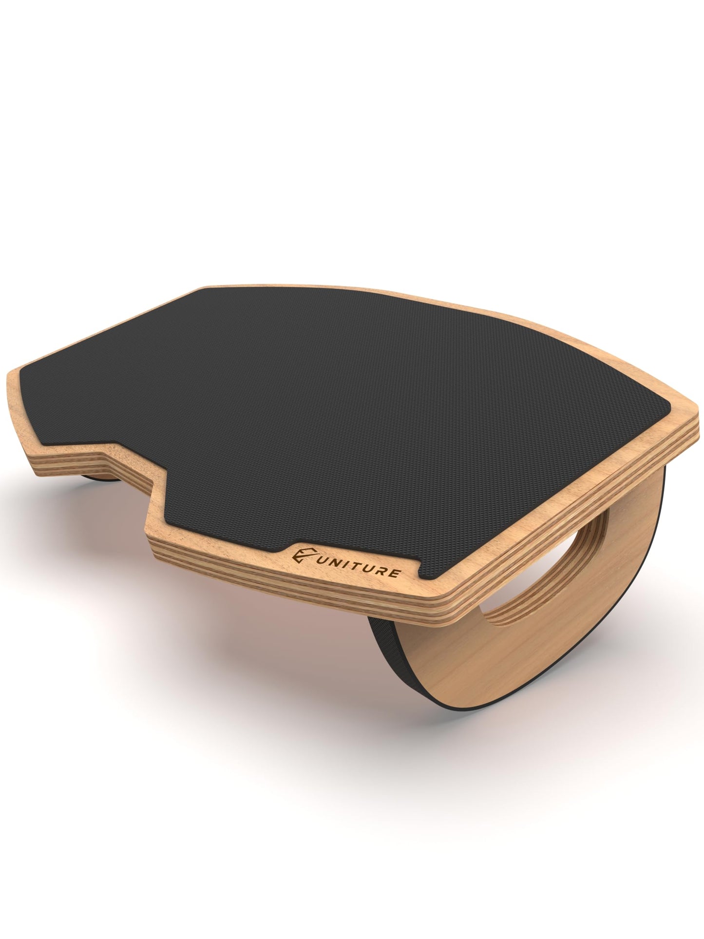 UNITURE® [NEU] Holz Fußstütze Schreibtisch Beinablage [Designed in Deutschland] Rutschfeste Fußablage Schreibtisch mit Wippfunktion - Bequemer Fußhocker fürs Büro - Footrest als Homeoffice Zubehör