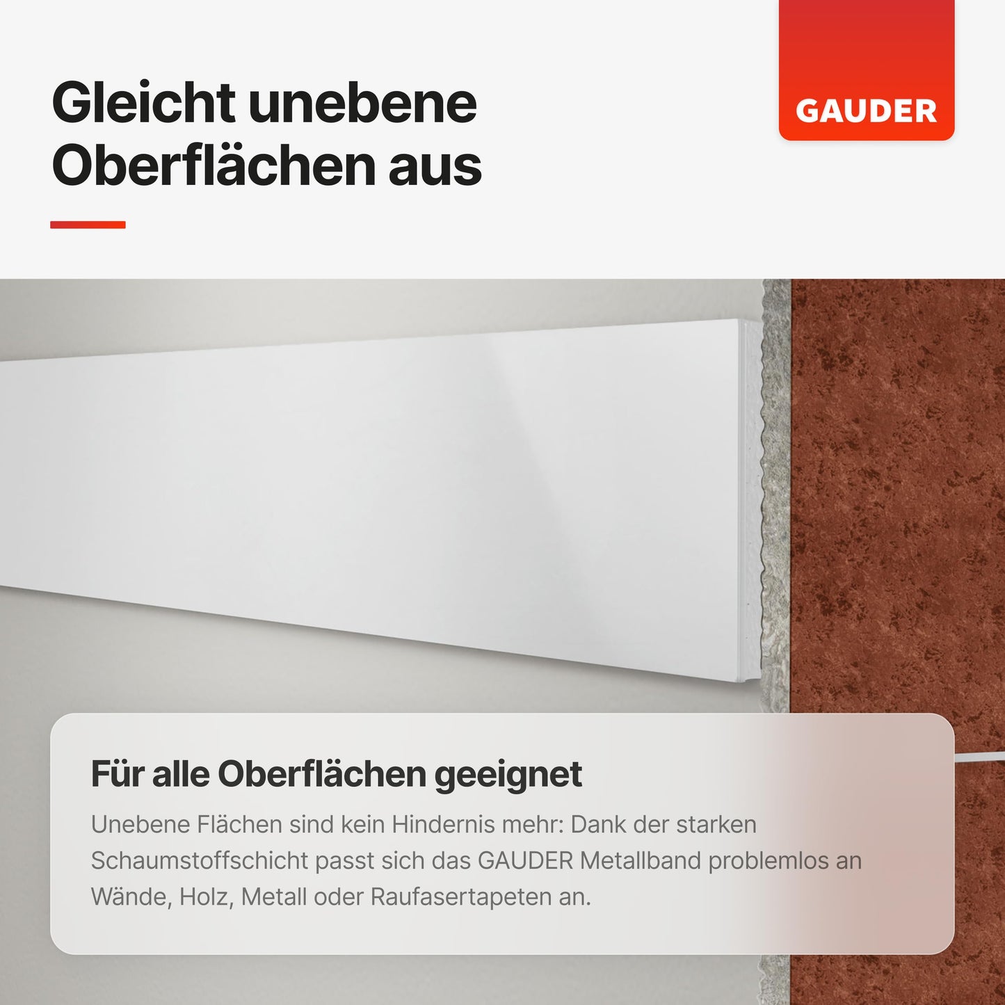 GAUDER Metallband selbstklebend I Ideal für Tonies®-Figuren & -Regale I Ferroband I Magnetband für Magnete I Eisenband I Stahlband (12,5m)