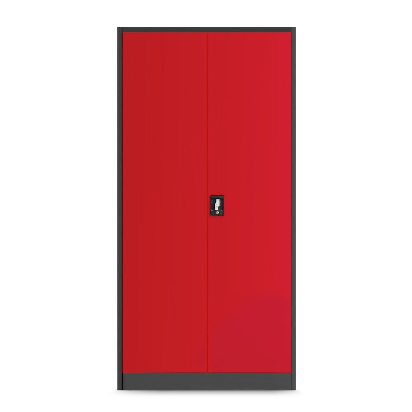 Jan Nowak Werkzeugschrank TC01A Werkstattschrank Garagenschrank Universalschrank Lagerschrank Pulverbeschichtet Flügeltüren Stahlblech 185 cm x 92 cm x 50 cm (anthrazit/rot)