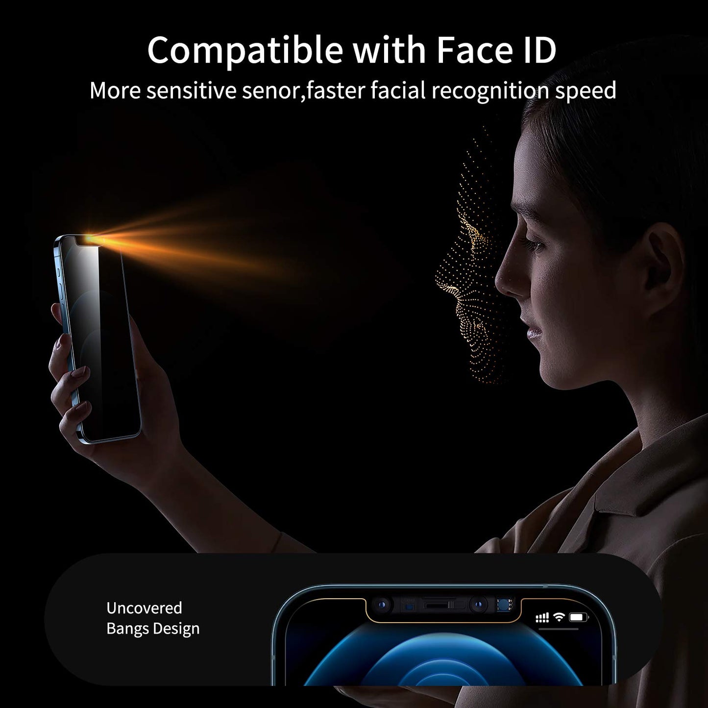 UNBREAKcable Panzer Sichtschutz Glas für iPhone 12/12 Pro [2 Stück], Blickschutzfolie für iPhone 12/12 Pro 6,1 Zoll, Anti-Spähen Privatsphäre Schutzglas, Kratzfest, Anti-Fingerprint und blasenfrei