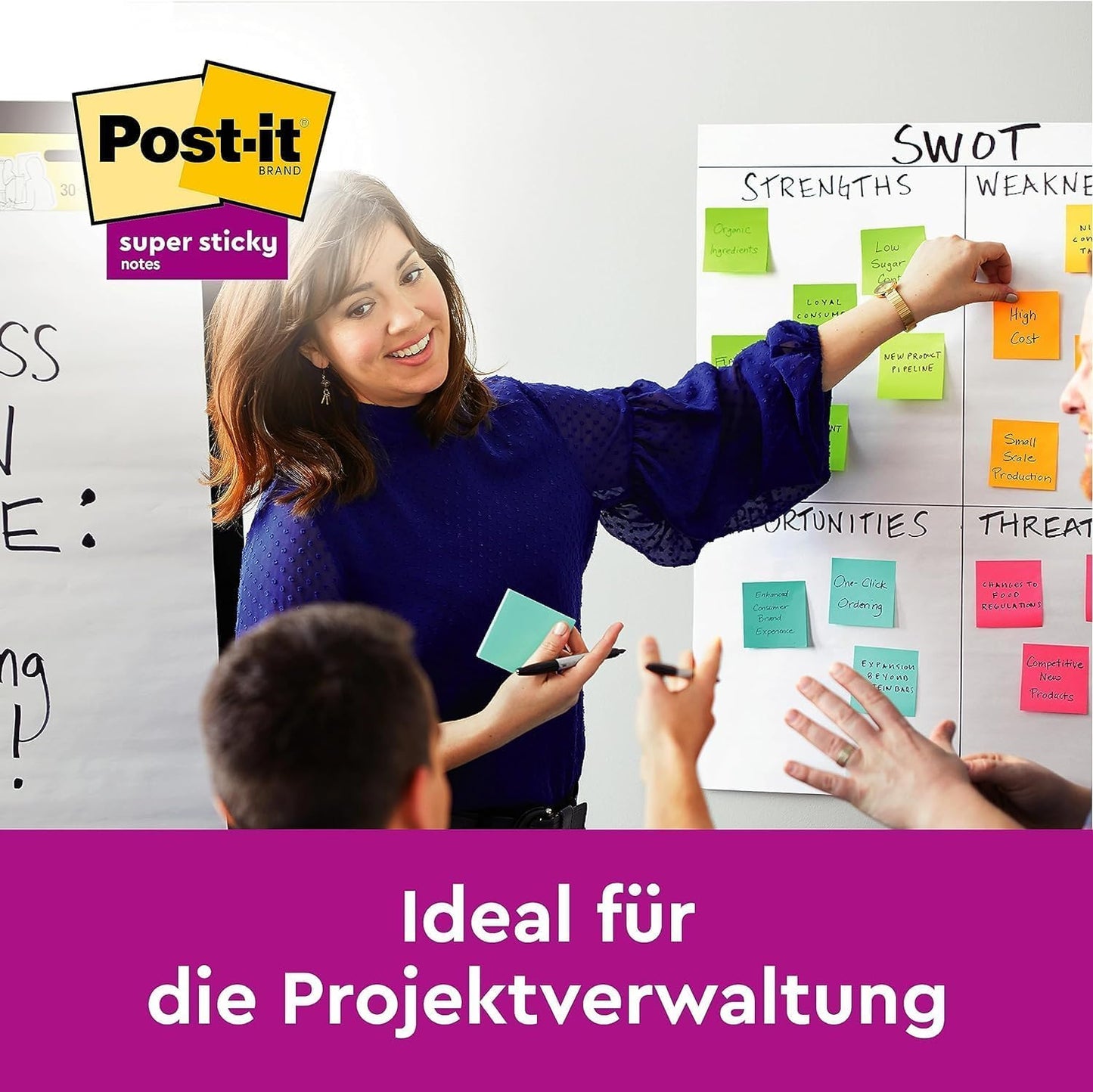 Post-it Super Sticky Notes Carnival Collection, Packung mit 6 Blöcken, 90 Blatt pro Block, 76 x 76 mm, Gelb, Blau, Grün, Pink - Extra-stark klebende Notizzettel für To-Do-Listen und Erinnerungen