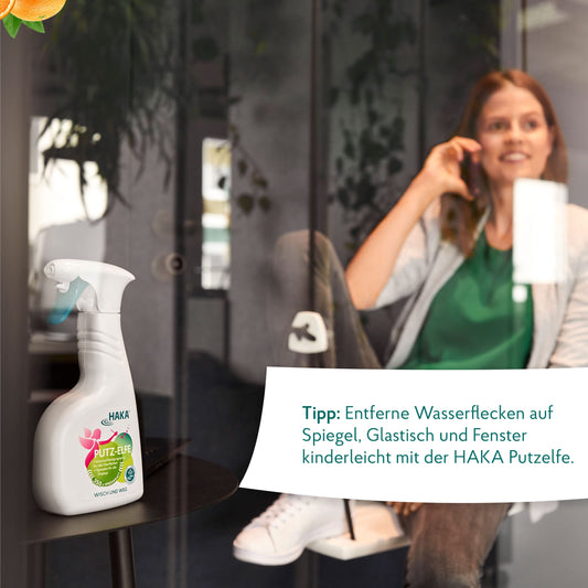 HAKA Putz Elfe, 350 Sprüher Universalspray, streifenfrei für Glas, Display, Möbel, 500 ml