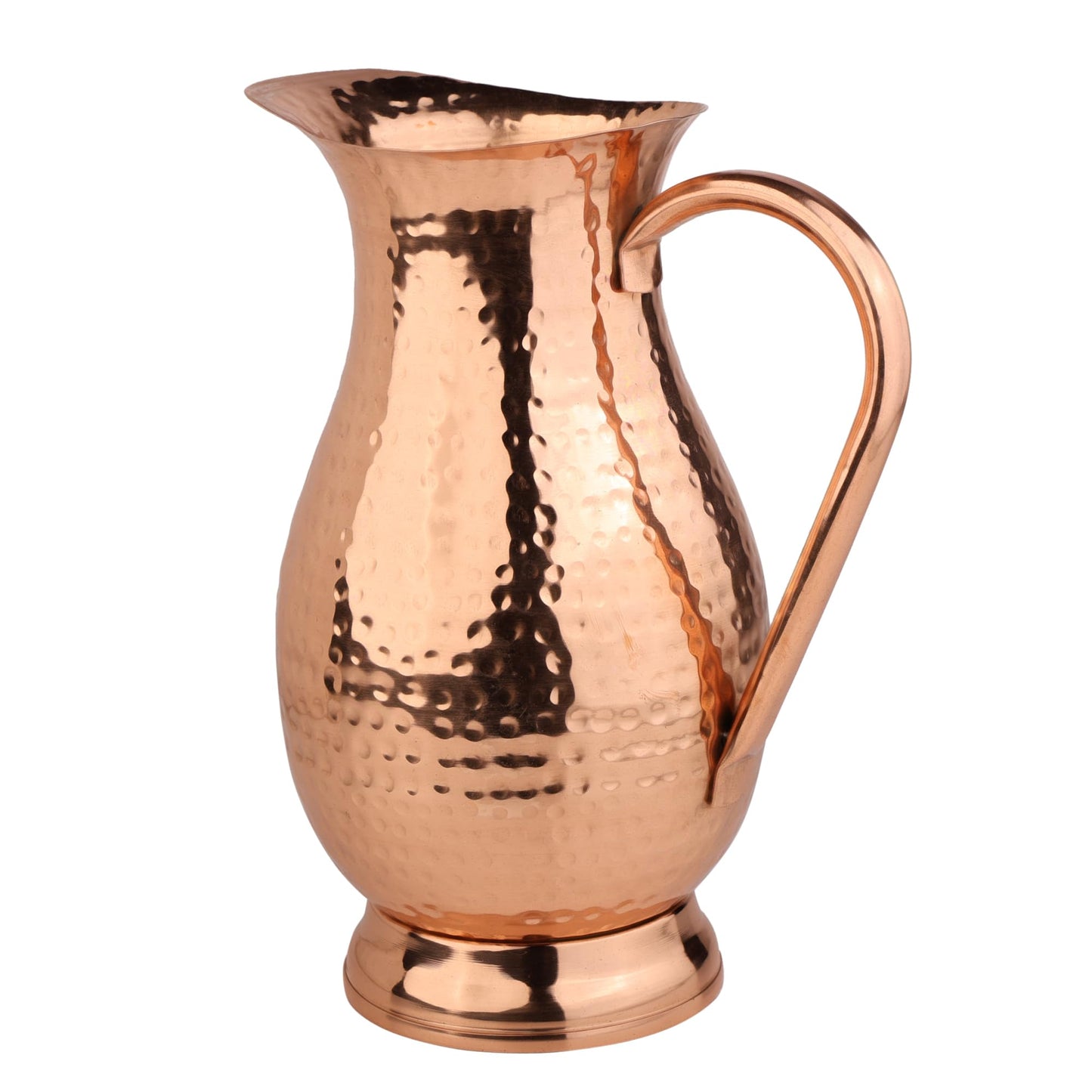 Krug aus reinem Kupfer mit Deckel, großer, gehämmerter Wasserkrug aus massivem Kupfer, Fassungsvermögen 60 oz/1800 ml, Kupferkaraffe für Zuhause, Hotels und Restaurants