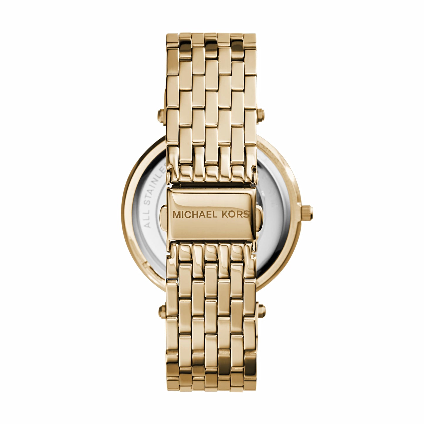 Michael Kors Damen Quartz Armbanduhr, 39.00mm GehäusegröÃŸe mit champagnerfarben analog Zifferblatt und Gold Metallarmband Armband MK3191
