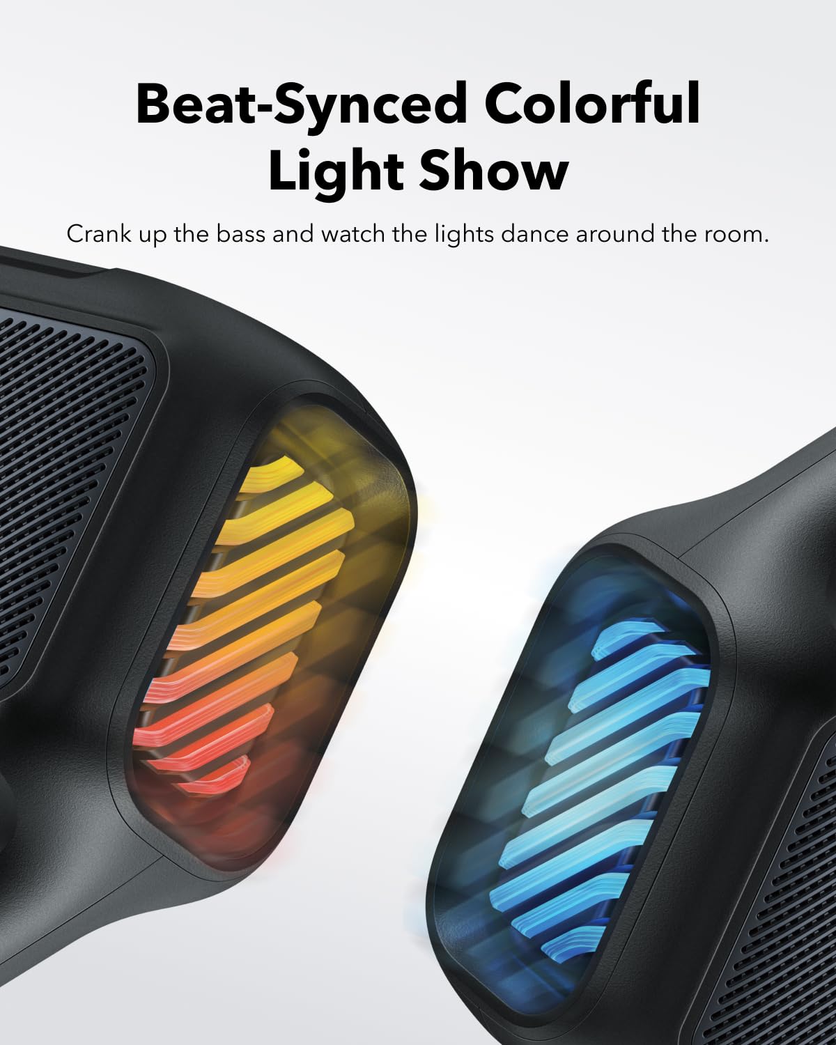 soundcore by Anker, Boom 2 Outdoor-Lautsprecher, 80W, Subwoofer, BassUp 2.0, 24h Akku, IPX7 Wasserdicht & Schwimmt, LED-Licht, USB-C, EQ, BT 5.3, Mobiler Bluetooth-Speaker, Camping, Strand, Garten