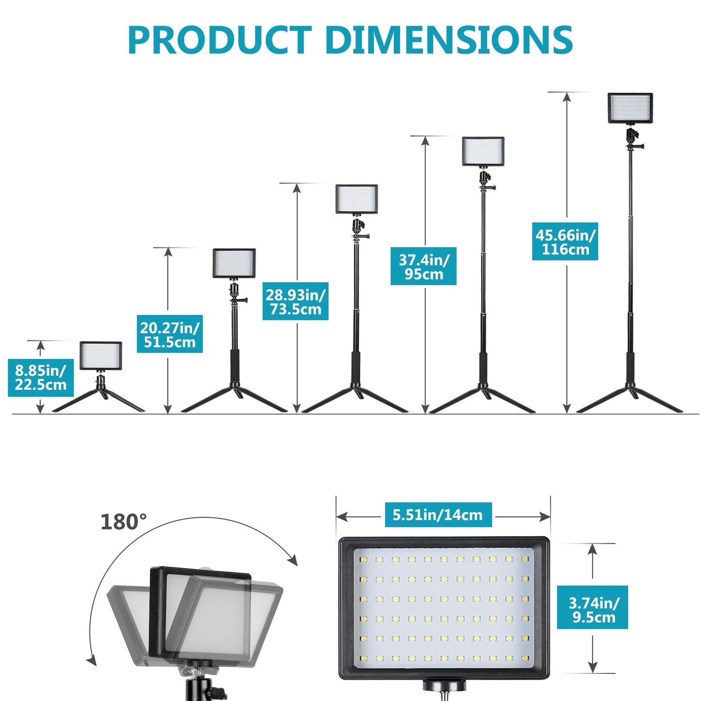 NEEWER LED Videolicht Set mit verstellbarem Stativ Ständer Farbfiltern dimmbares 5600K USB Kamera Video Licht für Tisch Zoom Videokonferenz Streaming YouTube Videoleuchte Fotografie 2 Pack