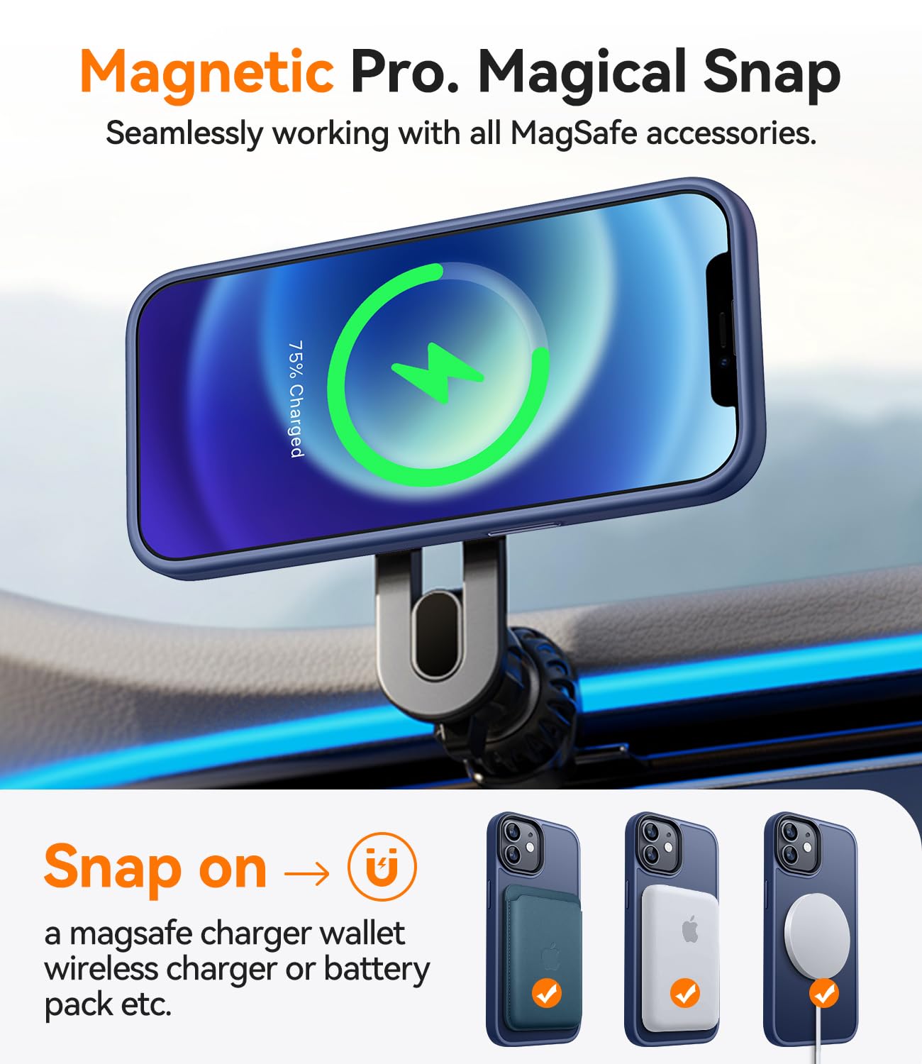 CANSHN Magnetisch für iPhone 12 Hülle und iPhone 12 Pro Hülle für MagSafe [TOP Magnetische Adsorption] [Militärschutz] Schutzhülle Samtige Touch Matt Anti-Kratzen, Dunkelblau