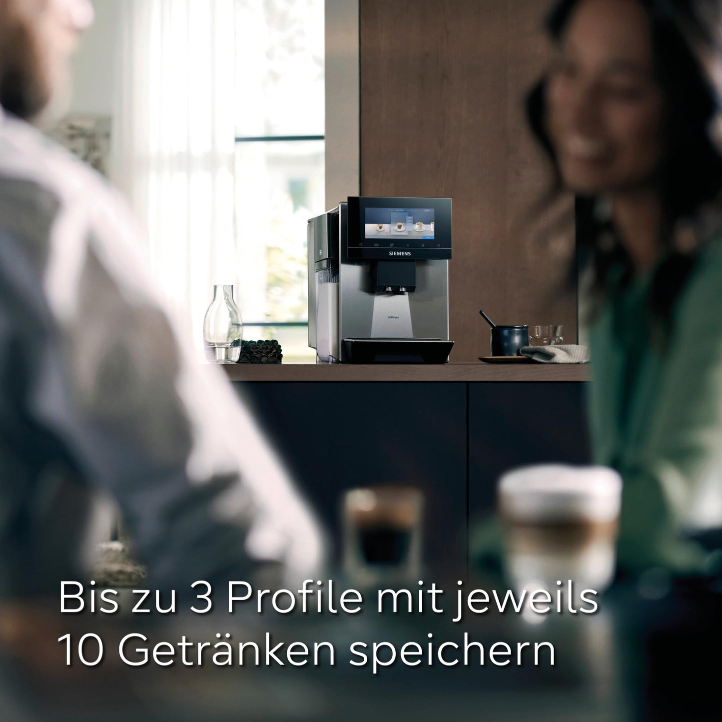 SIEMENS Kaffeevollautomat EQ900 plus TQ903DZ3, automat. Reinigung und Entkalkung, App-Steuerung, intuitives Full-Touch-Display, Barista-Modus, Geräuschreduzierung, Premiummahlwerk, 1500 W, edelstahl