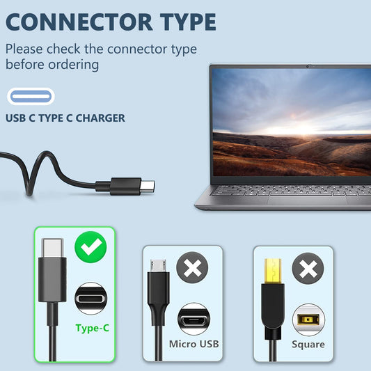 USB-C-Ladegerät, 100 W, Adapter für Mac Book Pro 16/15/14/13 Zoll, 2021/2020/2019/2018, Mac Book Air 13 Zoll, iPad Pro, Lenovo,DELL, HP, ASUS und alle USB-C-Geräte