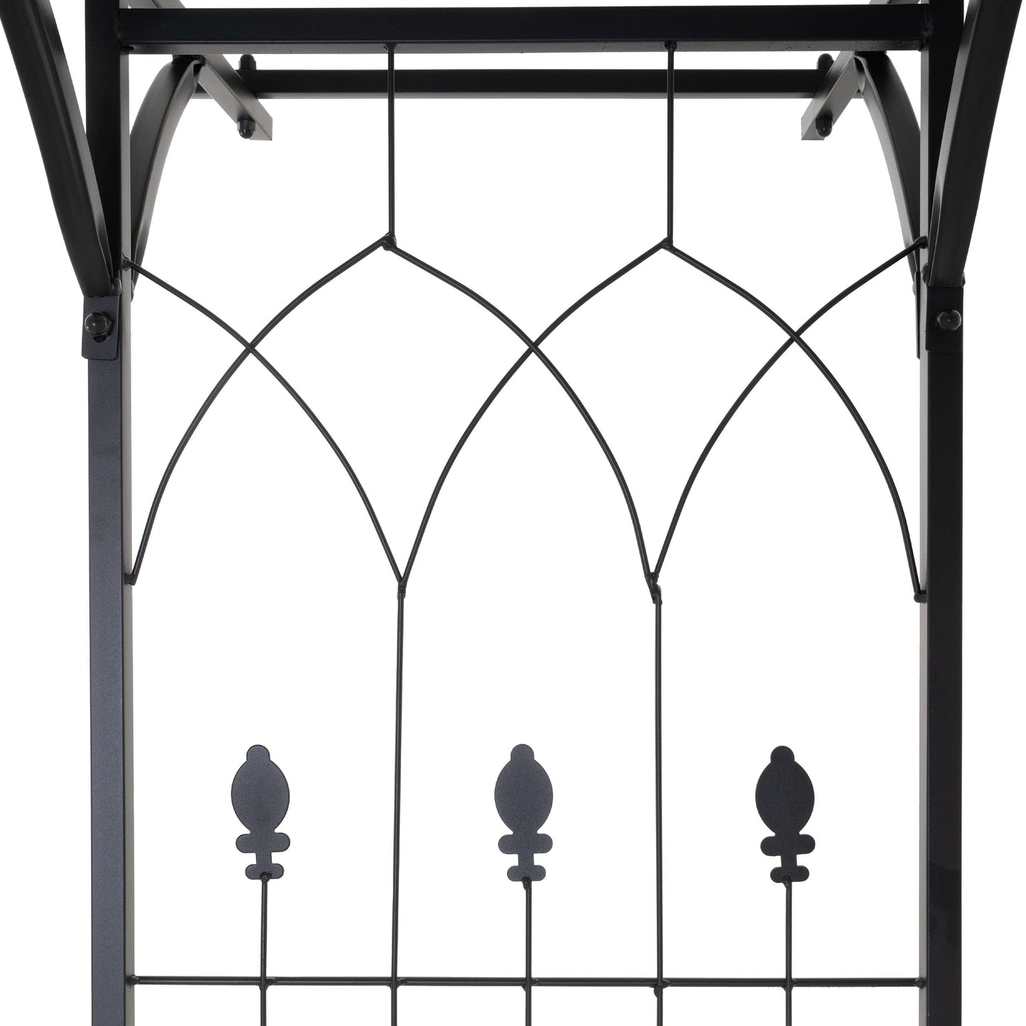 Nexos Trading Rosenbogen Torbogen Rankhilfe Pergola Spalier Tor Rosen Stahl 206x198x52 cm – Metall Durchgang – wetterfest freistehend stabil – schwarz