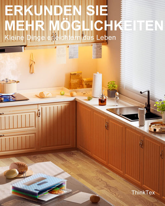 ThinkTex Accordian Aktenordner, 12 Fächer, erweiterbare Aktenordner, tragbarer monatlicher Rechnungsbeleg-Organizer, bunte Registerkarten, A4-Größe – Blau