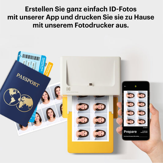 KODAK Dock Plus 4PASS-Fotodrucker (10 x 15 cm) + Paket mit 90 Blatt Fotopapier
