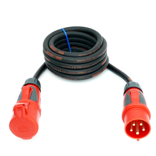 CEE Starkstromkabel (1,5m-50m) 32A Verlängerungskabel Titanex H07RN-F 5x6mm² mit PCE Grip Stecker und Kupplung, Business-Line von Event-Kabel (20 Meter)