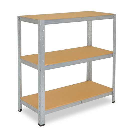 shelfplaza Home Schwerlastregal 90x100x40 cm verzinkt – stabiles Metallregal mit 3 höhenverstellbaren Böden, 175 kg Tragkraft pro Ebene, Steckregal für Keller und Garage