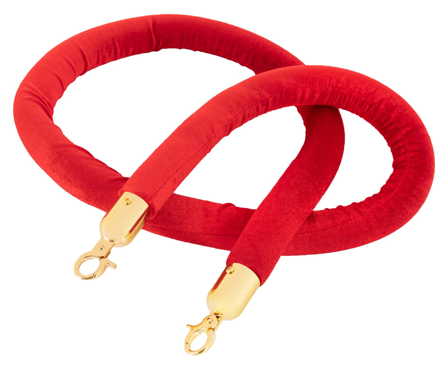 Stagecaptain PLS-150 Deluxe 4.2-150G Absperrständer Personenleitsystem - 4 Edelstahl-Stative und 2 rote Seile mit 1,5m Länge - Für Konzerte, Ausstellungen, Hotels, Kinos u.v.m. - gold