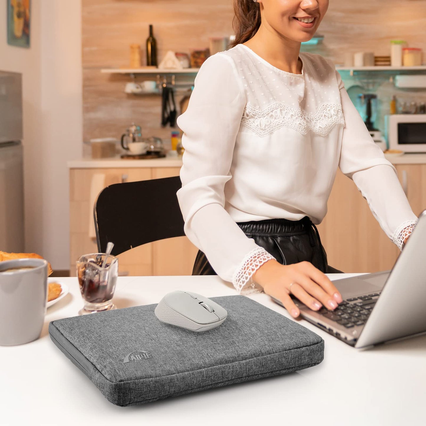 AIPIE Laptoptasche 17 17,3 Zoll Schutz Laptophülle mit Griff 2 Fach Notebooktasche Acer, Asus, Dell, HP, Lenovo Laptop Tasche Damen Mann Geschäftsreise Arbeit Aktentasche Hülle