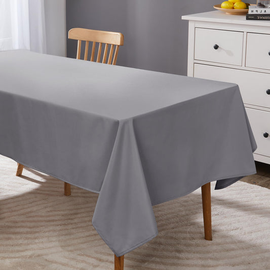 Deconovo Outdoor Tischdecke Wasserabweisend Wetterfest Wasserdicht Tischtücher Gartentisch, 130x220 cm, Grau, 1 Stück