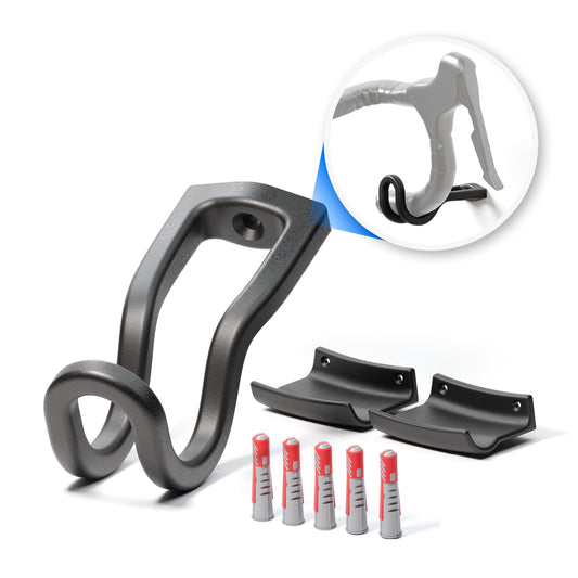 Borgen Fahrrad Wandhalterung für Rennräder, horizontal, bis 18 kg, minimalistisches Design in Schwarz mit glasfaserverstärktem Kunststoff