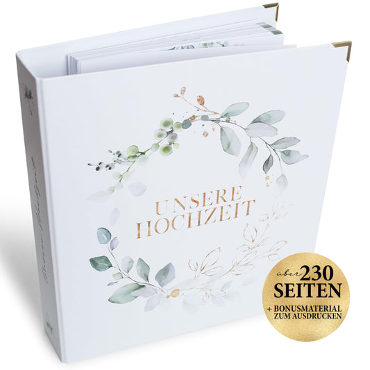 Mein Hochzeitsordner - Wedding Planner mit Checklisten & Planungshilfen auf über 236 Seiten - Praktischer A4 Hochzeitsplaner - Hochzeit Ordner inkl. Bonusmaterial - Perfektes Verlobungsgeschenk
