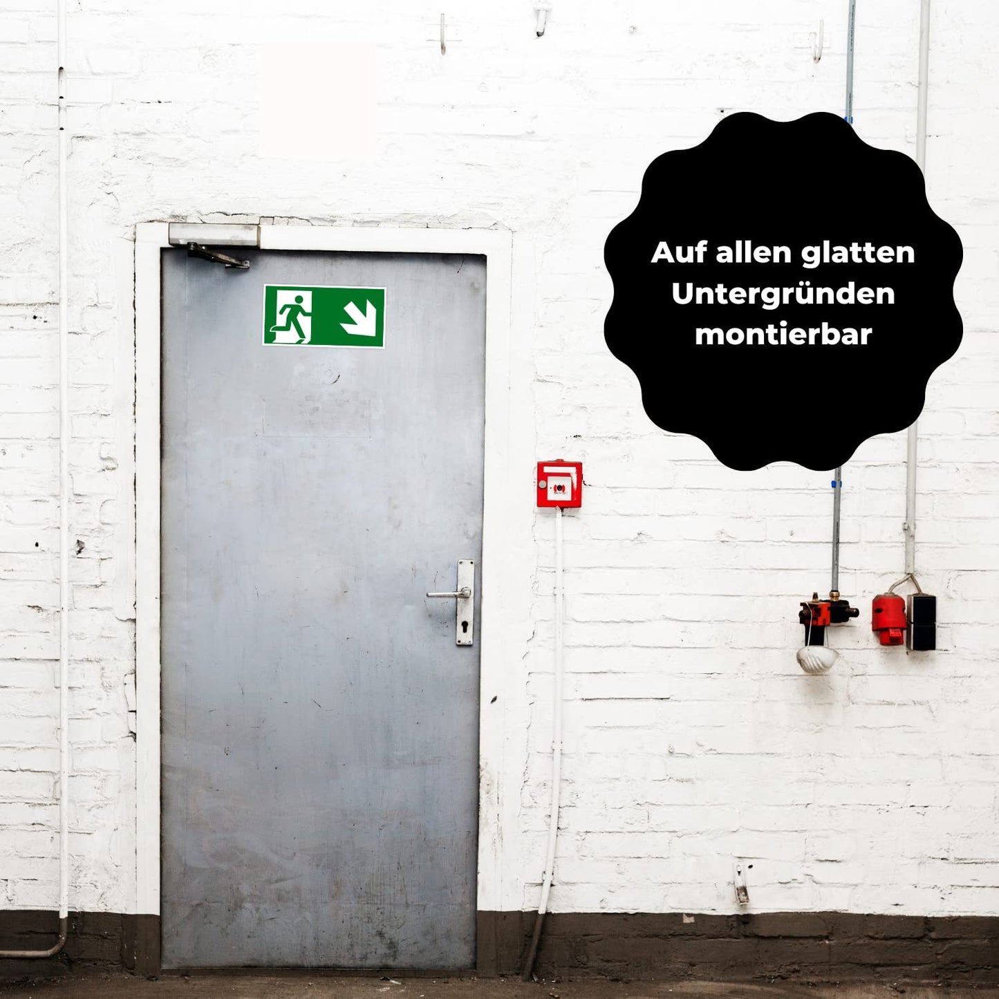 Original Notausgangsaufkleber 300 x 150 mm nachleuchtend und selbstklebend, Fluchtwegaufkleber aus hochwertigem Material, Rettungsaufkleber Ausgang, Notausgangsaufkleber stoß und kratzfest Grün