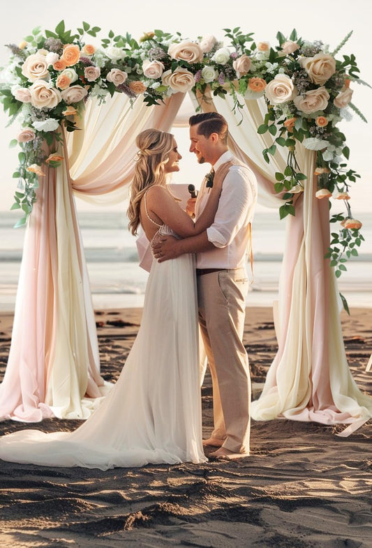 Fiita Verstellbarer Tischständer mit Klemmen 1.8M X1.2M Länge, Metall, verzierter Blumen-Tischbogen für Hochzeit,Party-Dekoration Bogen Geburtstagsfeier Jubiläum Weihnachtsdekoration Zubehör