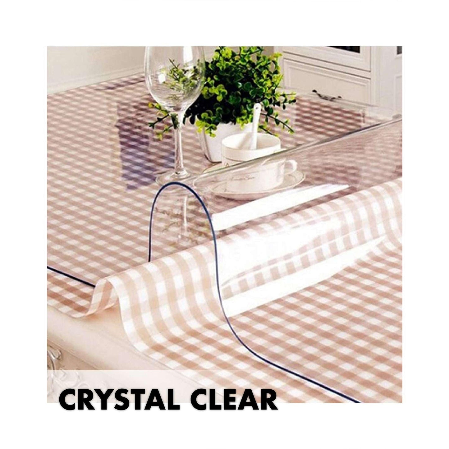 Artwelt Tischdecke Transparent Tischfolie 2.0mm Glasklar Folie Tischschutz Wasserdicht Abwaschbar Polyvinylchloride Folie Wunschmaß Fettdicht Tischschutzfolie (160cm X 90cm)