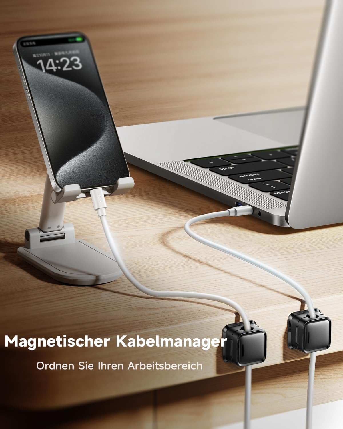 smofish Kabelhalter Kabelclips Kabel Management, 8 Pack Magnetische Schreibtisch Kabel Organizer, Stark Haftende Draht Ladegerät Halter für Nachttisch, Küchengeräte