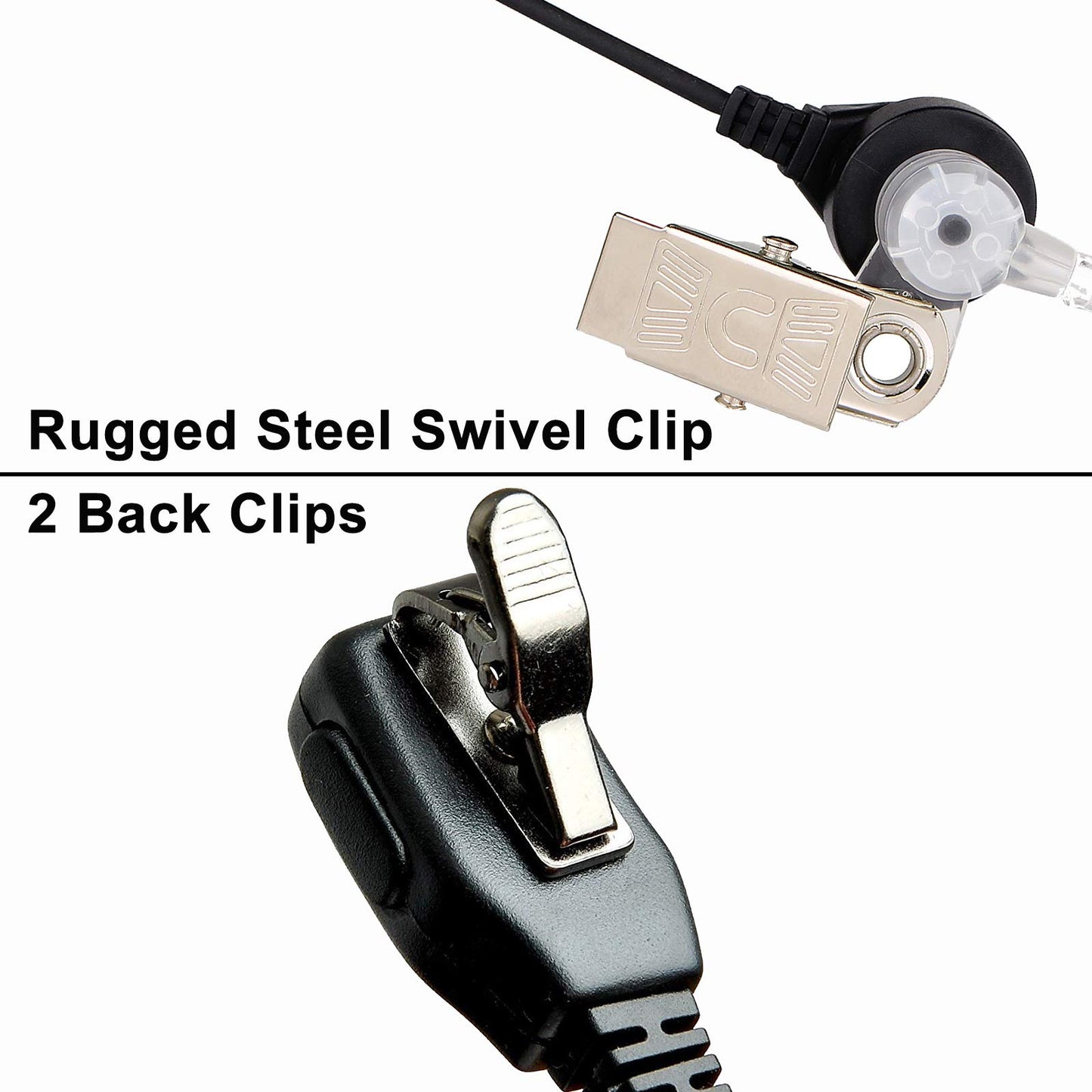 Retevis Funkgerät Headset 2 Pin Kompatibel mit Walkie Talkie Retevis RT24 Plus RT622 RT27 Baofeng UV-5R Plus BF-888S BF-88E Kenwood Sicherheits-Headset Kopfhörer Ohrhörer (1 Stuck)