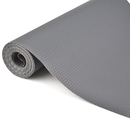 Eluckin Schubladenmatte rutschfeste 45x500cm Schubladenauskleidung Nicht klebende Eva Wasserdichtem Antirutschmatte für Regale Schränke Schubladen Kühlschranke Hause Büro, freier Schnitt, Grau
