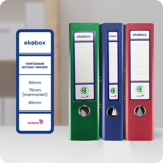 Netuno 5x Ring-Buch 5 Farben orange gelb weiß rosa türkis DIN A4 2-Ring-Mechanik 5cm Ringmappe schmaler Aktenordner schmal Aktenordner dünn Kunststoffordner einfarbig Dokumente Ordner Schulordner