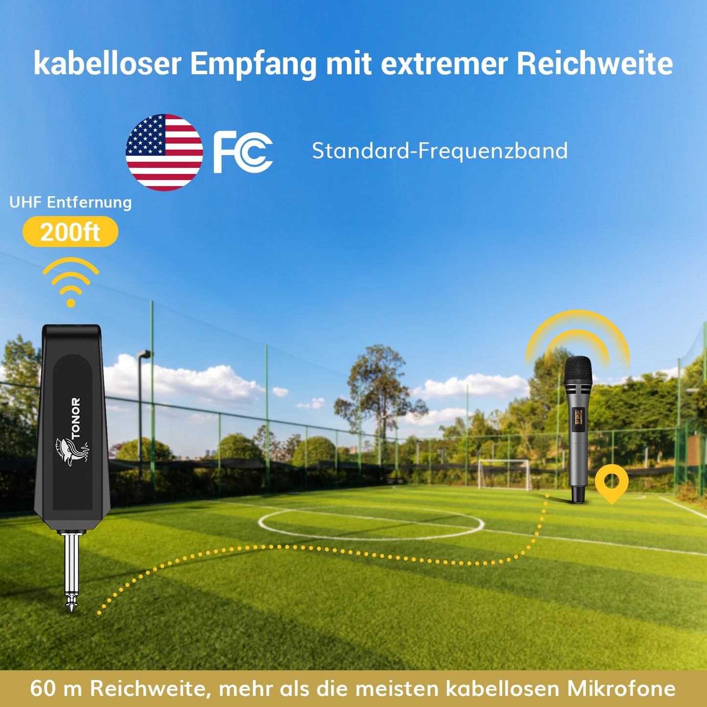 TONOR Mikrofon kabellos, drahtloses Funkmikrofon Wireless Microphone Handmikrofon dynamisch mit wideraufladbarem Empfänger für Verstärker PA Anlage Karaoke Hochzeit Party Konferenz Vortrag TW320 Grau